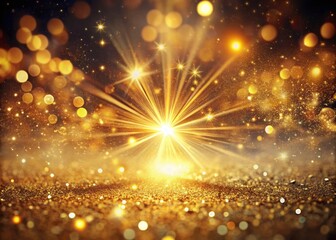 Fototapeta premium Vintage Style Photography: Golden Sparkle Burst Energy with Glitter Background Design for Stunning Visuals and Captivating Atmosphere in Creative Projects