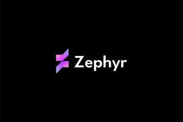 zephyr logo design. that is available for your project. logo, logos, crypto, blockchain, gradient, defi, tech, web3, z, letter z