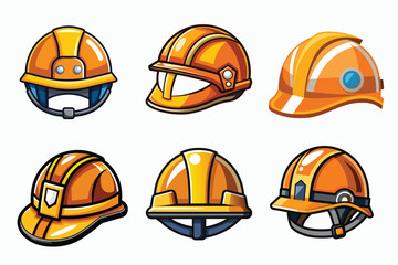 Safety helmet Vector Illustration Isolated on a White Background