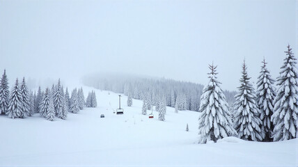 snow covered trees