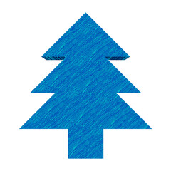 Fototapeta premium 3D blue texture Christmas Tree on transparent background