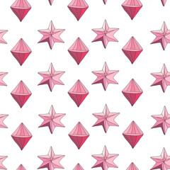 Fototapeta premium pink winter seamless pattern