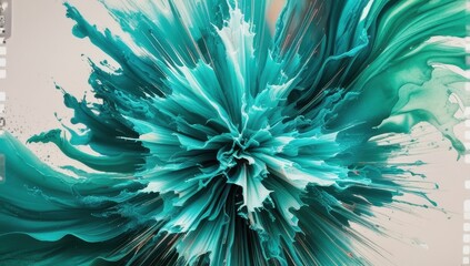 Fototapeta premium Abstract watercolor paint background by teal color blue and green with liquid fluid texture for backgrounD