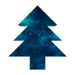 Fototapeta premium 3D Christmas Tree with blue radianceon transparent background