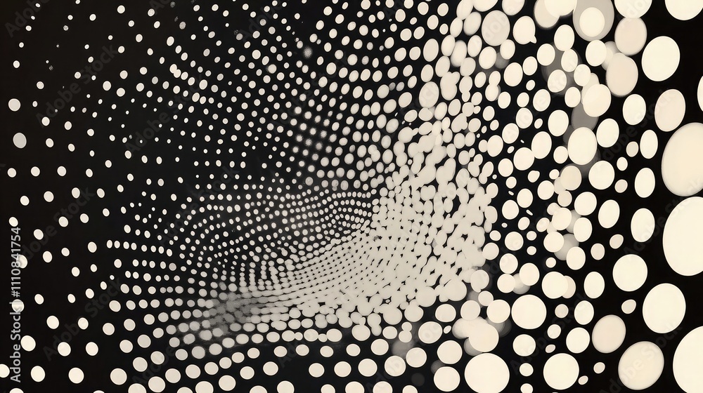 Poster Abstract dot pattern with varying sizes creating a gradient effect