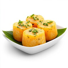 Macro Shot of Delectable Philippine Side Dish Puto on White Background