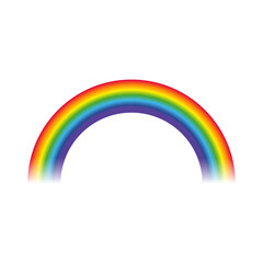 Bright Rainbow Arch on White Background