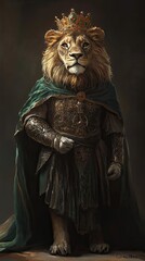 Majestic Lion King in Regal Attire