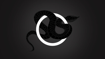 Black snake on a white ring