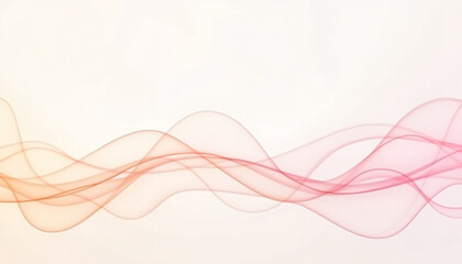 Abstract pink and orange wave lines on white background