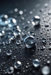 Macro shot of water beads on waterproof material , raindrops, climate, outdoor gear