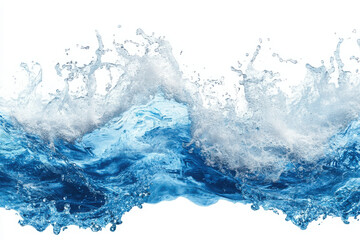 Obraz premium A dynamic splash of blue water with white foam, illustrating movement and fluidity.