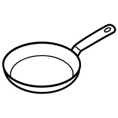 Frying Pan Thin Line Design Kitchen Icon