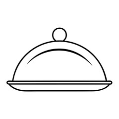 Obraz premium restaurant cloche food platter. icon on a white background