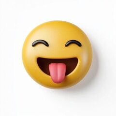 Fototapeta premium Isolated joyful emoji face fun digital art with playful vibe