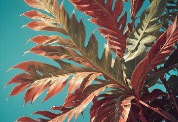 Tropical exotic pattern with animal and flowers in bright colors and lush vegetationn