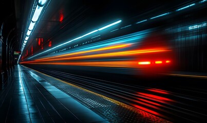 Fast train in motion. Concepts of transportation, travel, logistics, and tourism,


