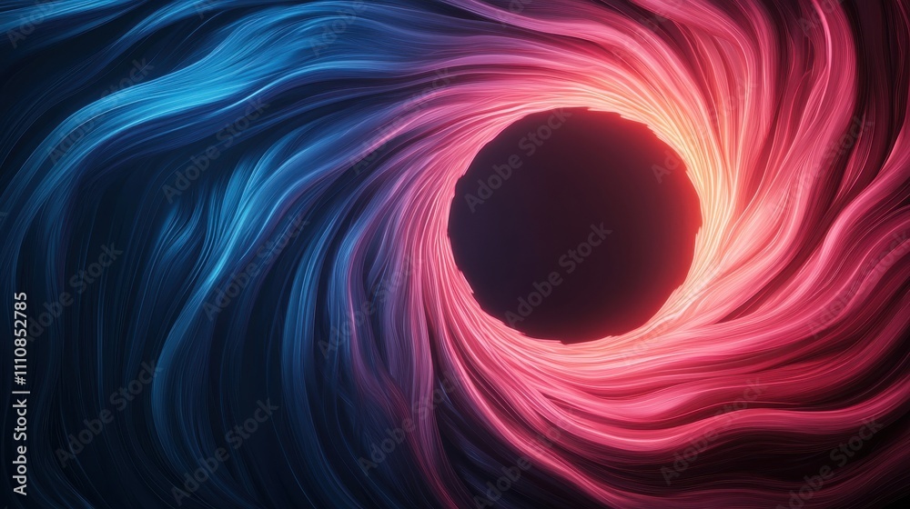 Aufkleber a swirling vortex of vibrant colors, blending blue and red tones, creates a sense of depth and movem