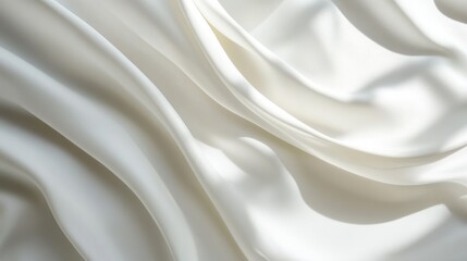 Obraz premium Elegant white silk fabric textile design home decor soft environment close-up view luxury concept