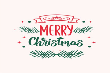 Merry Christmas Typography Design 