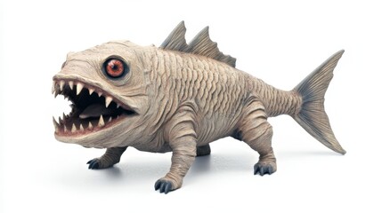 Fierce Fantasy Creature with Sharp Teeth and Spiked Dorsal Fin