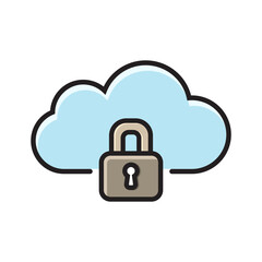 Colorful Cloud Security Icon Data Protection Visual