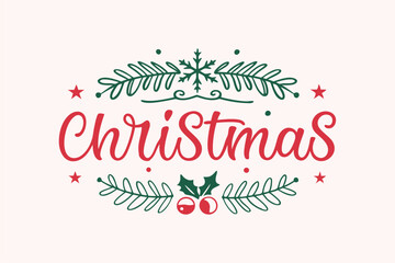 Merry Christmas Typography Design 