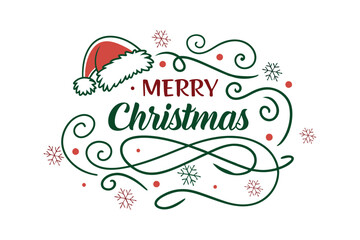 Merry Christmas Typography Design 
