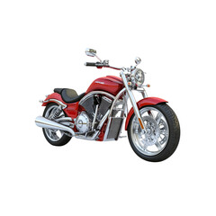 Fototapeta premium Sleek Red Muscle Cruiser Motorcycle - Powerful and Stylish Ride