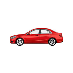 Obraz premium Sleek Red Sedan - Side Profile View