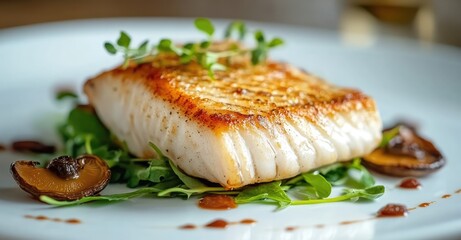 Fried Skrei Cod. AI generated illustration.