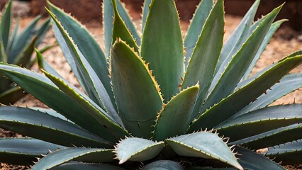 Fototapeta premium Foxtail Agave Plant Close Up Image