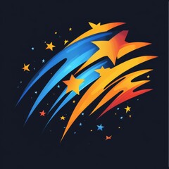 Fototapeta premium The Flying Rocket Space Logo
