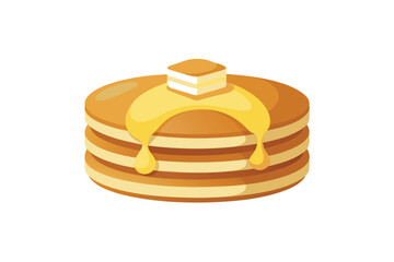 stack of pancakes isolated on white