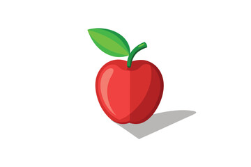 red apple with leaf