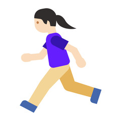 Female Runner Emoji Vector Illustration - Fitness and Sports Design
