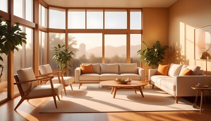 Photo interior modern design room 3D illustration Ultra HD realistic