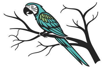 blue Parrot vector illustration