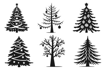 Obraz premium set of christmas trees