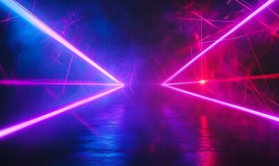 Blue and Purple Laser Beams on Black Background - Abstract Technology Design, Generative Ai
