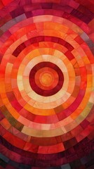 Abstract concentric circles artistic red and orange display for indoor spaces