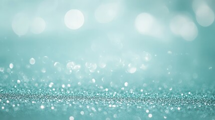Serene turquoise background with silver glitter ethereal digital art aesthetic