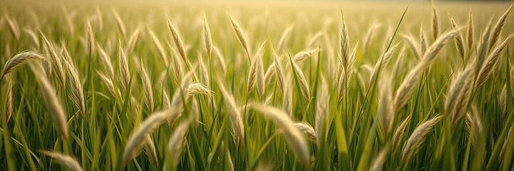 A field of tall grasses waving gently in the breeze, grasses, movement, landscape