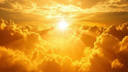 Fototapeta premium Tranquil landscape photography golden sunset and scenic cloud view