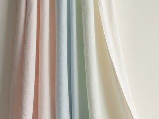Fototapeta premium Soft pastel fabric drapes create a calming atmosphere for desktop backgrounds.