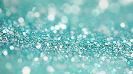 Abstract art light turquoise background with delicate silver glitter for tranquil spaces