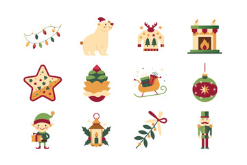 set of icons for Christmas 