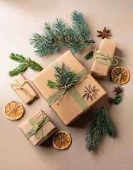 Christmas gift box zero waste,Boxing Day, eco friendly packaging gifts kraft paper eco