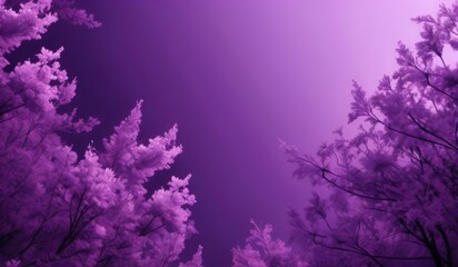Fototapeta premium purple trees in the foreground with a purple sky in the background