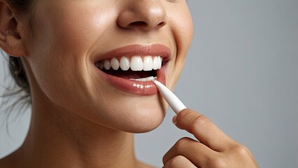 Naklejka premium a_closeup_image_capturing_a_happy_woman_licki